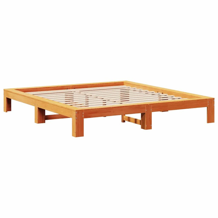 Cadru de pat fără saltea, maro ceruit 150x200 cm lemn masiv pin - WALTI WALTI