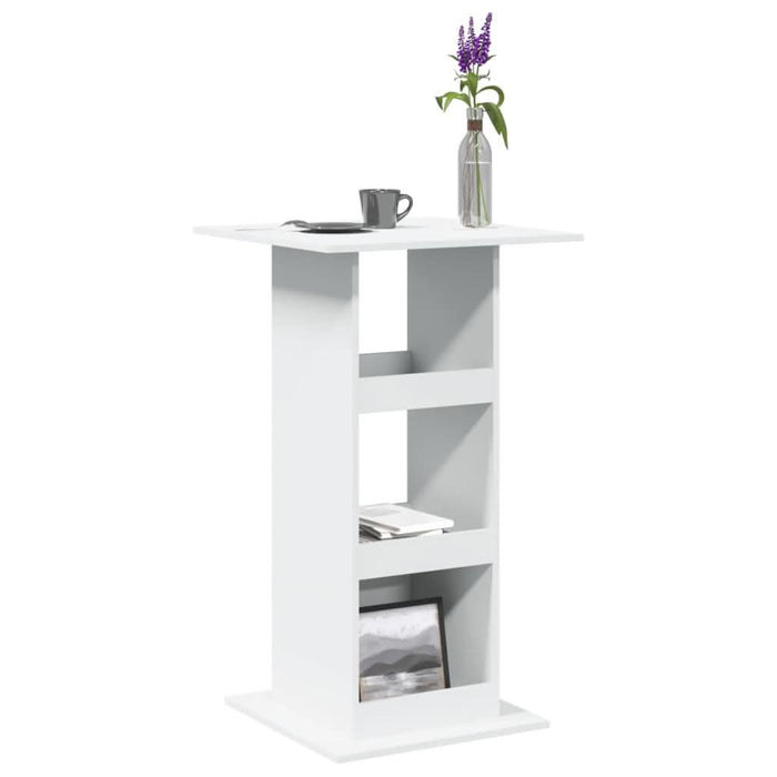 Masă de bar cu depozitare, alb, 60x60x102 cm, lemn prelucrat - WALTI WALTI