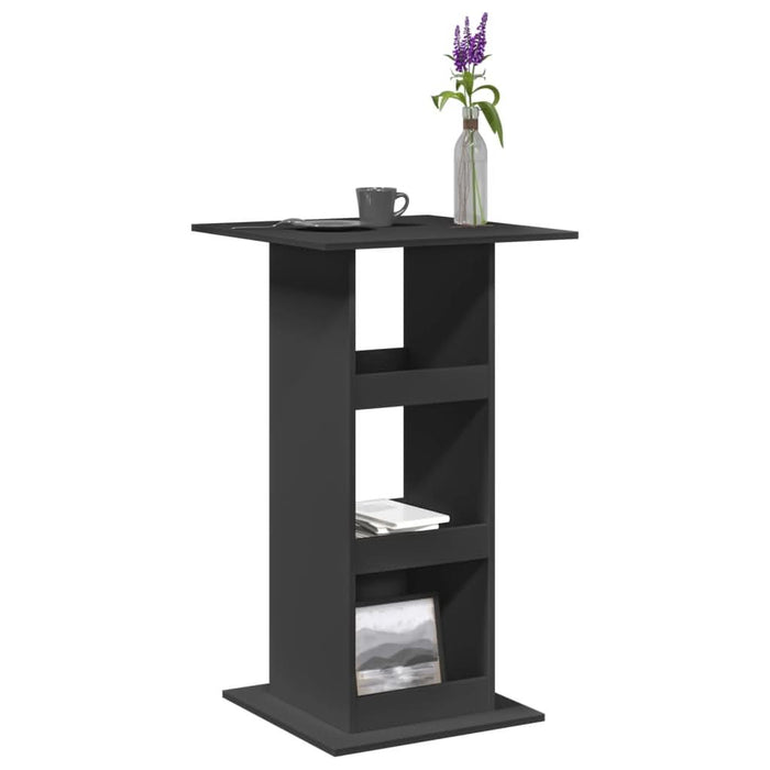 Masă de bar cu depozitare, negru, 60x60x102 cm, lemn prelucrat - WALTI WALTI