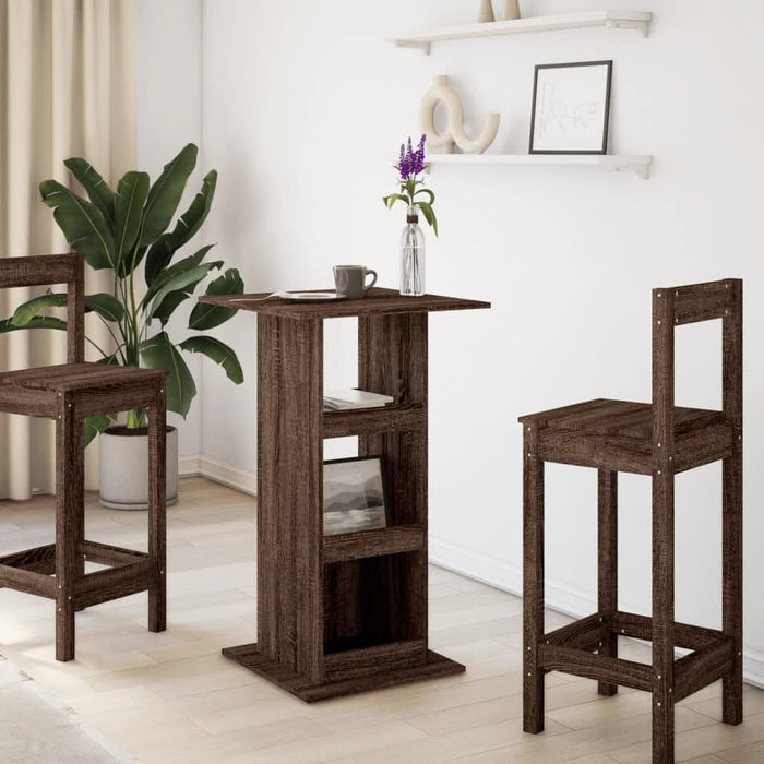 Masă bar cu depozitare stejar maro 60x60x102 cm lemn prelucrat - WALTI WALTI