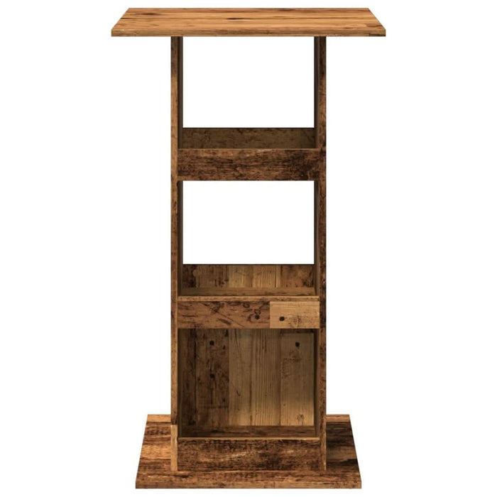 Masă bar cu depozitare lemn vechi, 60x60x102 cm, lemn prelucrat - WALTI WALTI