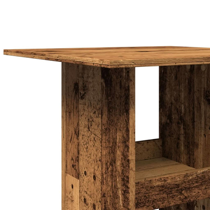 Masă bar cu depozitare lemn vechi, 60x60x102 cm, lemn prelucrat - WALTI WALTI