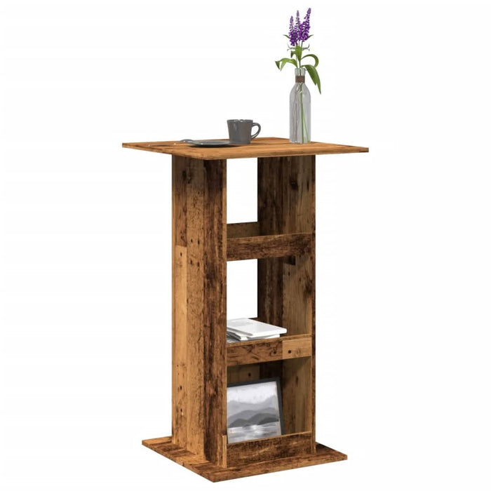 Masă bar cu depozitare lemn vechi, 60x60x102 cm, lemn prelucrat - WALTI WALTI