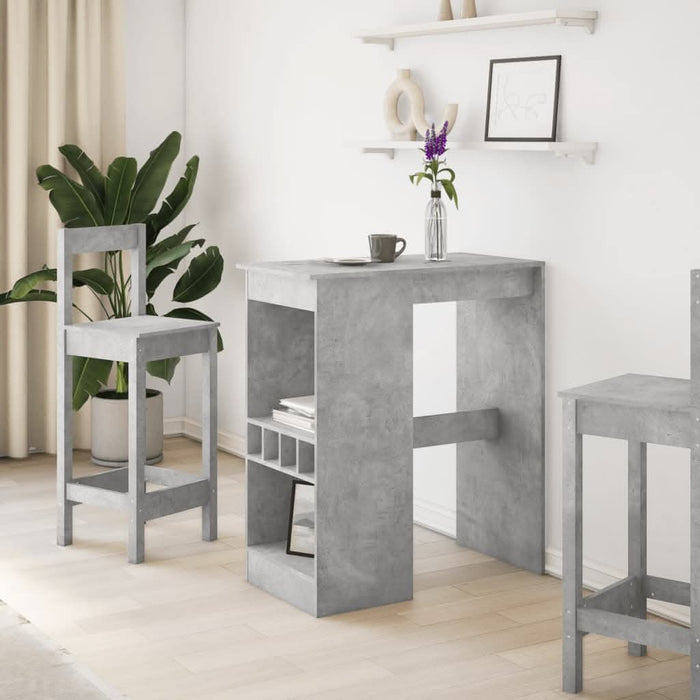 Masă de bar cu raft gri beton 90x47,5x103,5 cm lemn prelucrat - WALTI WALTI