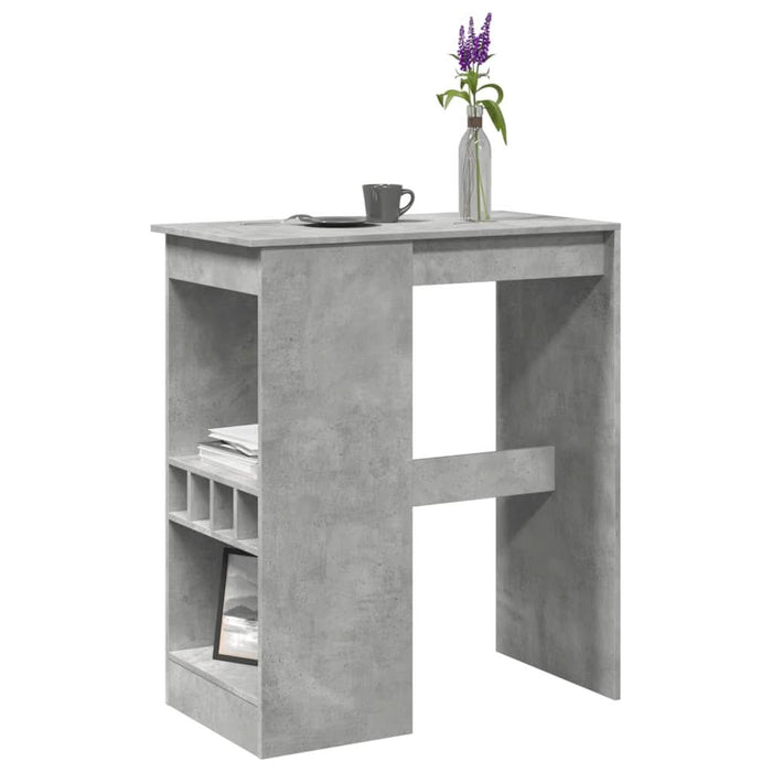 Masă de bar cu raft gri beton 90x47,5x103,5 cm lemn prelucrat - WALTI WALTI