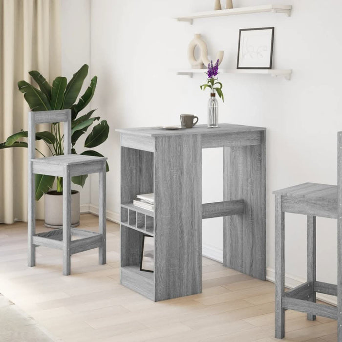 Masă bar cu rafturi gri sonoma 90x47,5x103,5 cm lemn prelucrat - WALTI WALTI