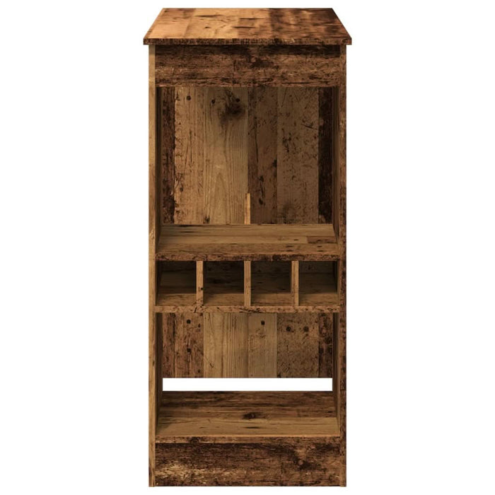 Masă bar cu rafturi lemn vechi 90x47,5x103,5 cm lemn prelucrat - WALTI WALTI