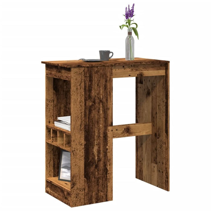 Masă bar cu rafturi lemn vechi 90x47,5x103,5 cm lemn prelucrat - WALTI WALTI