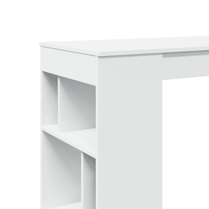 Masă de bar cu rafturi, alb, 102x50x103,5 cm, lemn prelucrat - WALTI WALTI