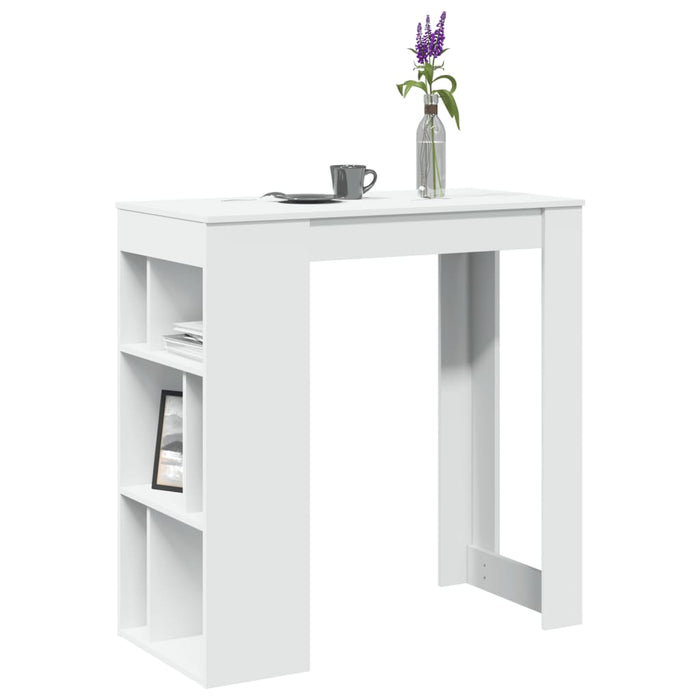 Masă de bar cu rafturi, alb, 102x50x103,5 cm, lemn prelucrat - WALTI WALTI
