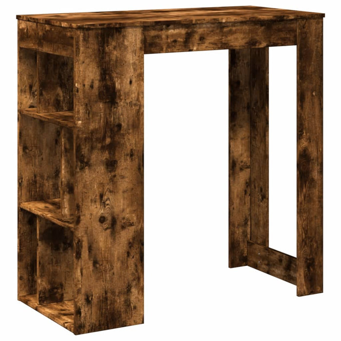 Masă de bar cu rafturi, stejar fumuriu, 102x50x103,5 cm, lemn - WALTI WALTI
