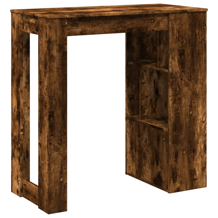 Masă de bar cu rafturi, stejar fumuriu, 102x50x103,5 cm, lemn - WALTI WALTI