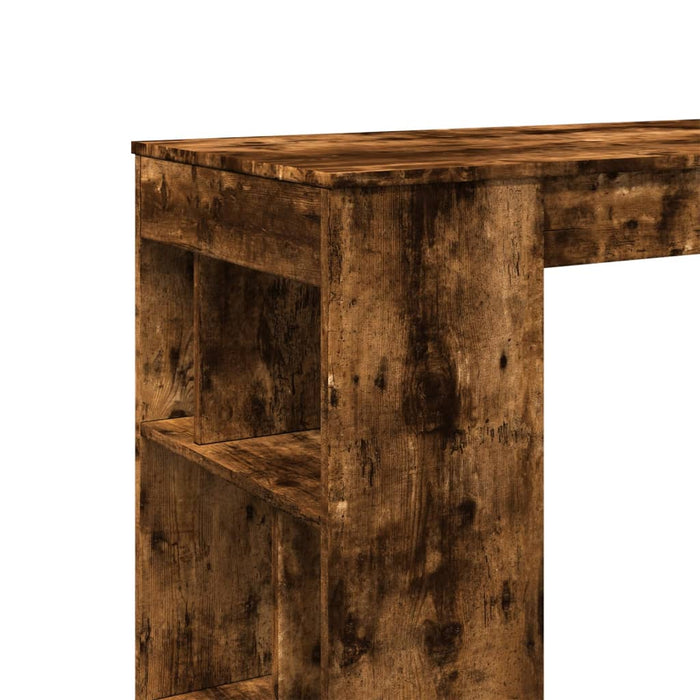 Masă de bar cu rafturi, stejar fumuriu, 102x50x103,5 cm, lemn - WALTI WALTI