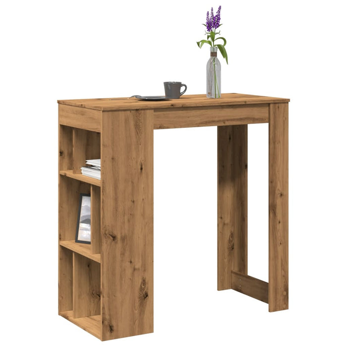 Masă bar cu rafturi, stejar artizanal, 102x50x103,5 cm, lemn - WALTI WALTI