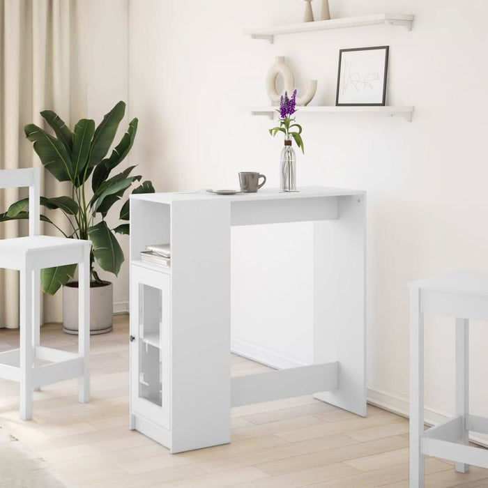 Masă de bar cu rafturi, alb, 101x40x103,5 cm, lemn prelucrat - WALTI WALTI