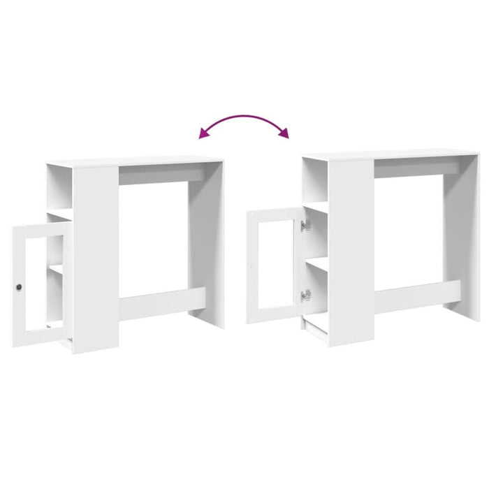 Masă de bar cu rafturi, alb, 101x40x103,5 cm, lemn prelucrat - WALTI WALTI