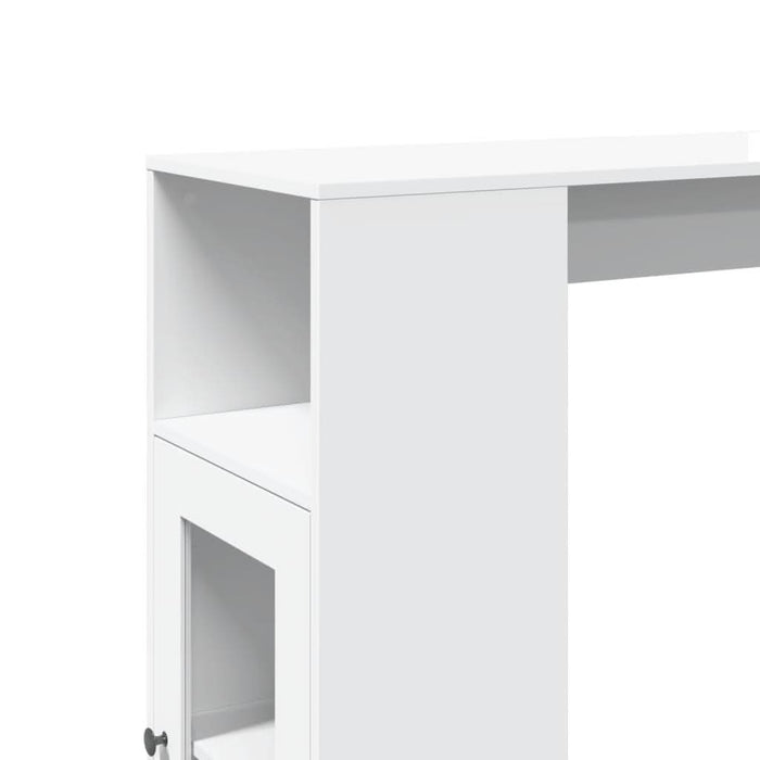 Masă de bar cu rafturi, alb, 101x40x103,5 cm, lemn prelucrat - WALTI WALTI