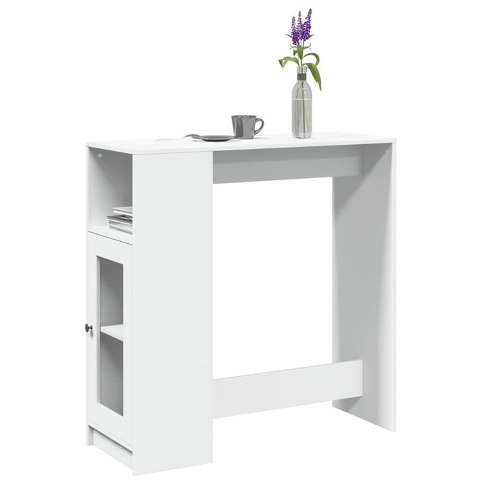 Masă de bar cu rafturi, alb, 101x40x103,5 cm, lemn prelucrat - WALTI WALTI
