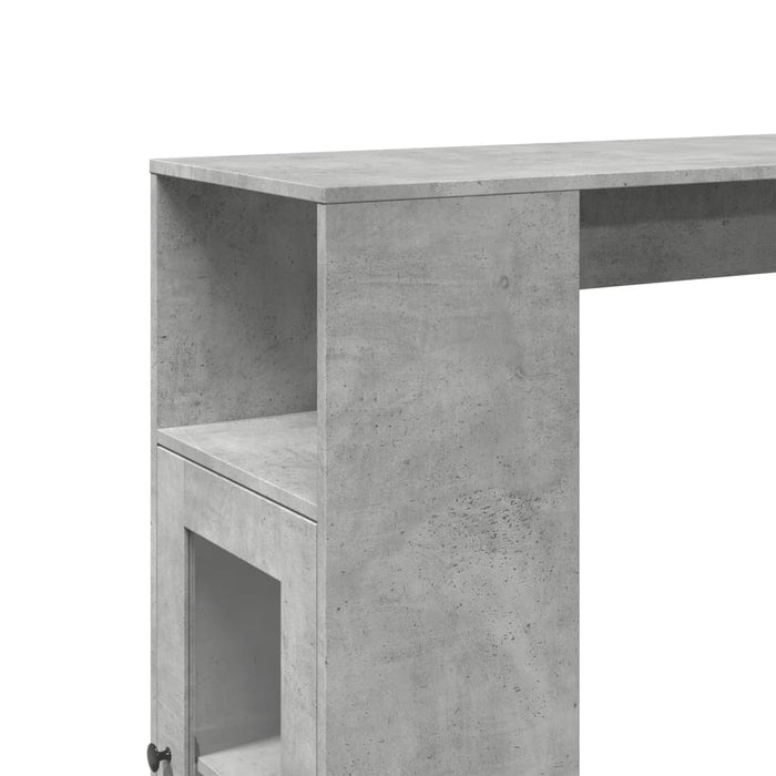 Masă de bar cu rafturi gri beton 101x40x103,5 cm lemn prelucrat WALTI