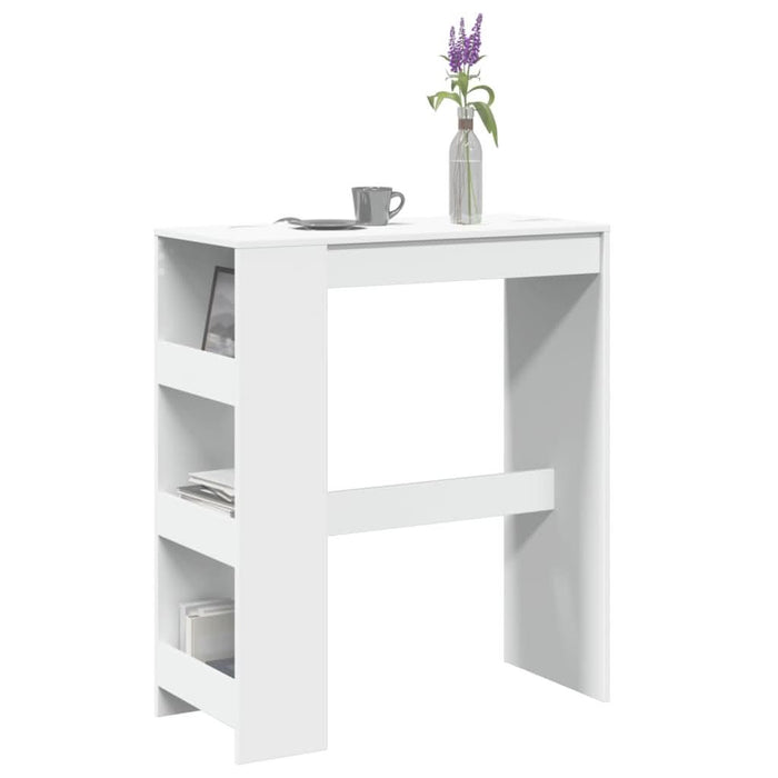 Masă de bar cu rafturi, alb, 90x40x103,5 cm, lemn prelucrat - WALTI WALTI
