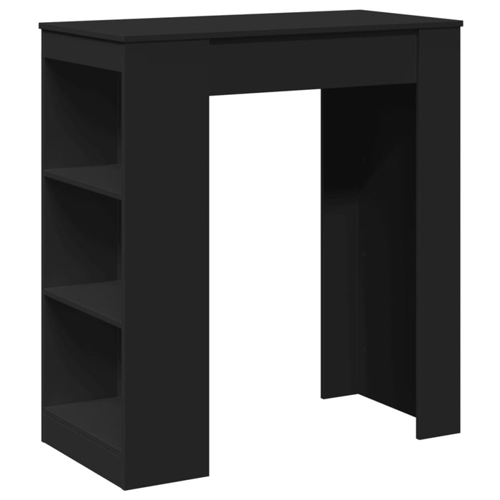 Masă de bar cu rafturi, negru, 95x47x103,5 cm, lemn prelucrat WALTI