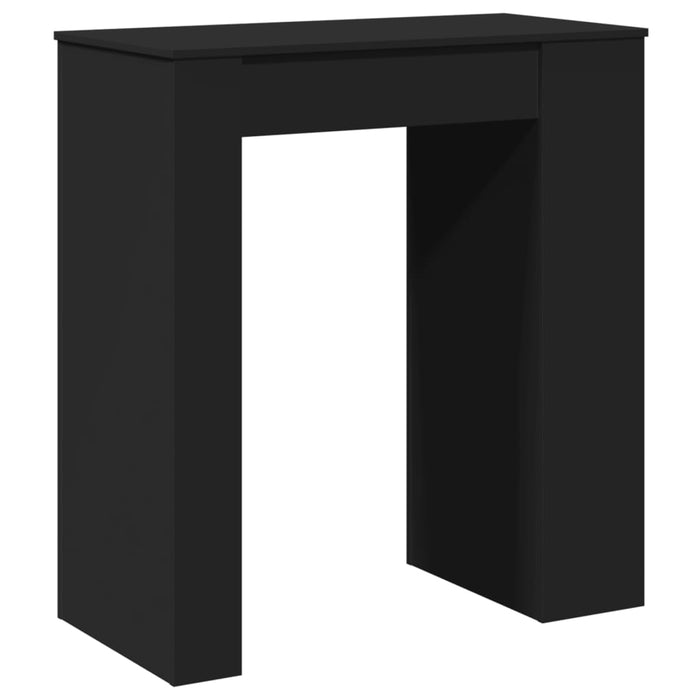 Masă de bar cu rafturi, negru, 95x47x103,5 cm, lemn prelucrat WALTI