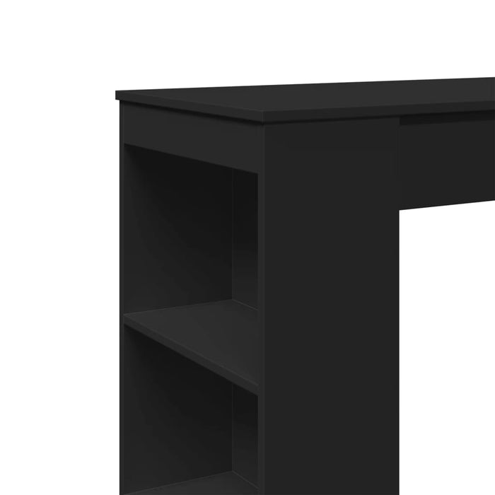 Masă de bar cu rafturi, negru, 95x47x103,5 cm, lemn prelucrat WALTI