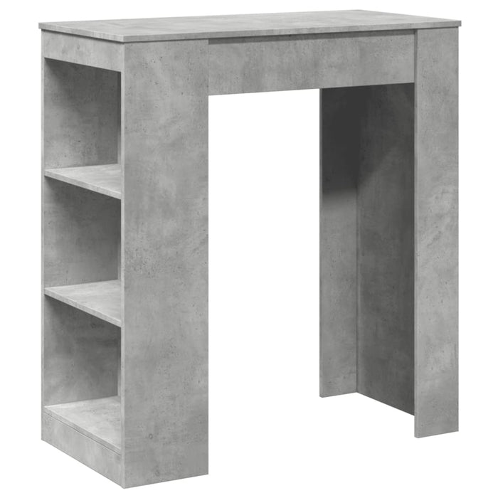 Masă de bar cu rafturi gri beton 95x47x103,5 cm lemn prelucrat WALTI