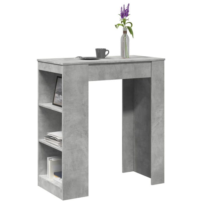 Masă de bar cu rafturi gri beton 95x47x103,5 cm lemn prelucrat WALTI