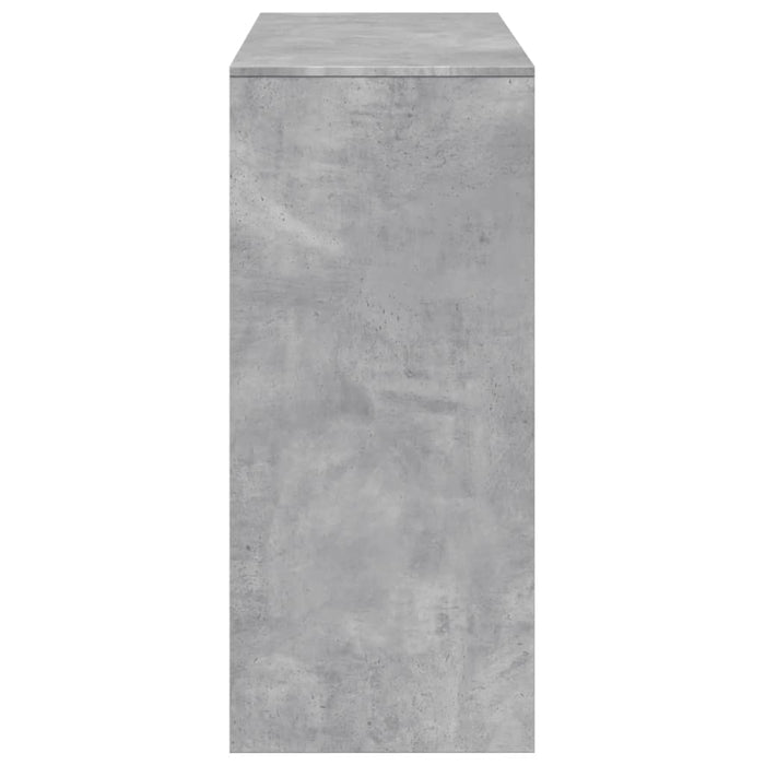 Masă de bar cu raft, gri beton, 124x46x103,5 cm, lemn prelucrat WALTI