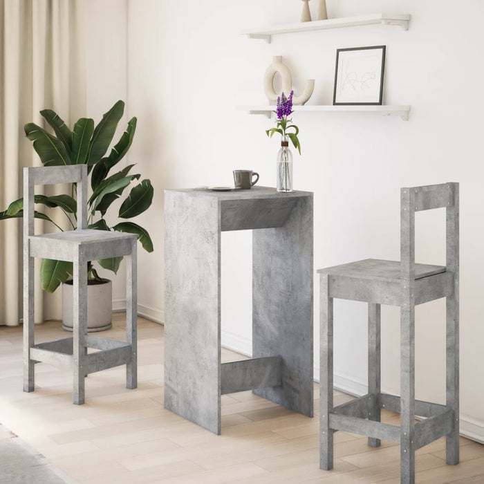 Masă bar, gri beton, 51x50x103,5 cm, lemn prelucrat - WALTI WALTI