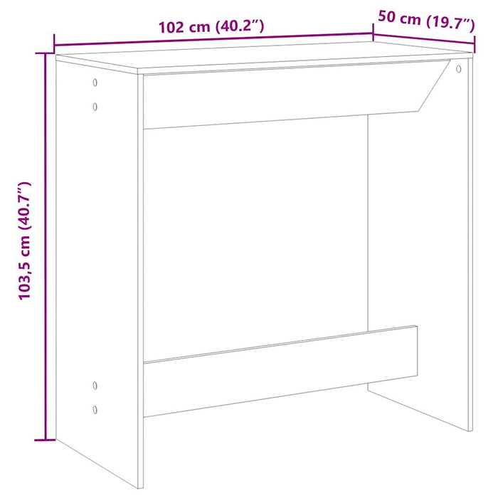 Masă de bar, Sonoma gri, 102x50x103,5 cm, lemn prelucrat - WALTI WALTI