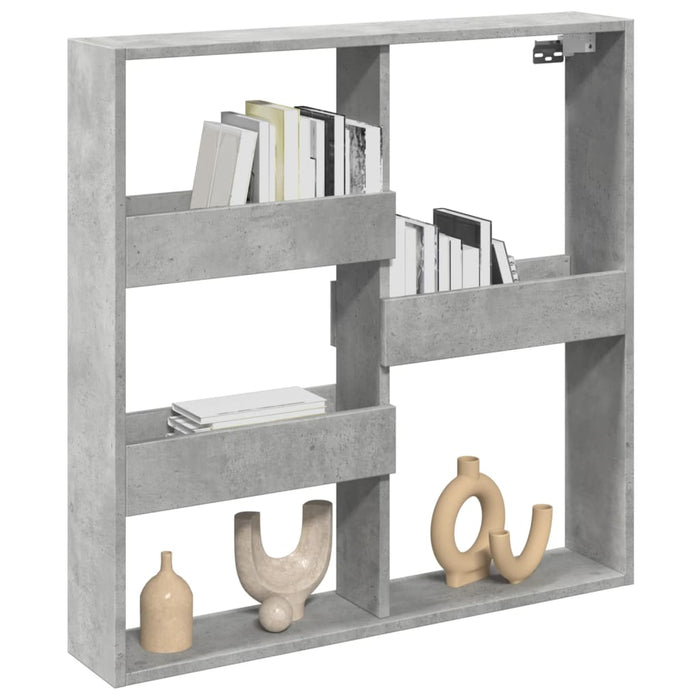 Dulap de perete, gri beton, 80x15x80 cm, lemn prelucrat - WALTI WALTI