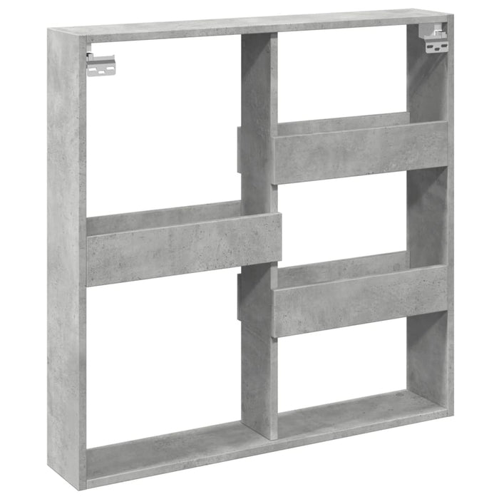 Dulap de perete, gri beton, 80x15x80 cm, lemn prelucrat - WALTI WALTI