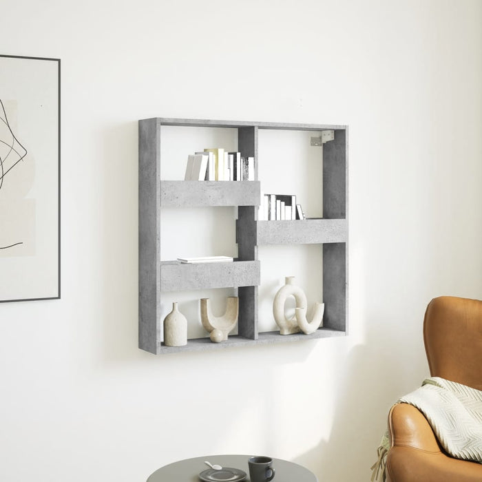 Dulap de perete, gri beton, 80x15x80 cm, lemn prelucrat - WALTI WALTI