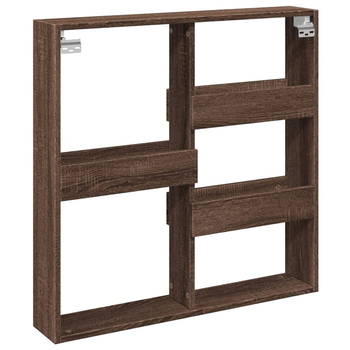Dulap de perete, stejar maro, 80x15x80 cm, lemn prelucrat - WALTI WALTI