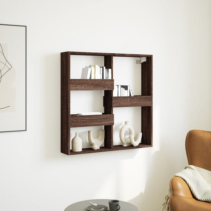 Dulap de perete, stejar maro, 80x15x80 cm, lemn prelucrat - WALTI WALTI