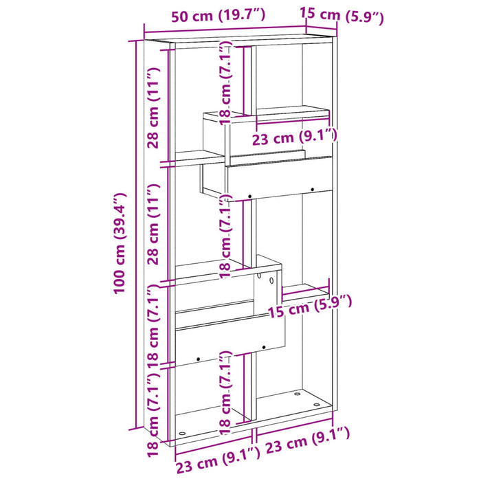 Dulap de perete, lemn vechi, 50x15x100 cm, lemn prelucrat WALTI