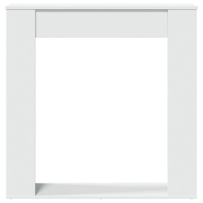 Mască de șemineu, alb, 100x20x100 cm, lemn prelucrat - WALTI WALTI