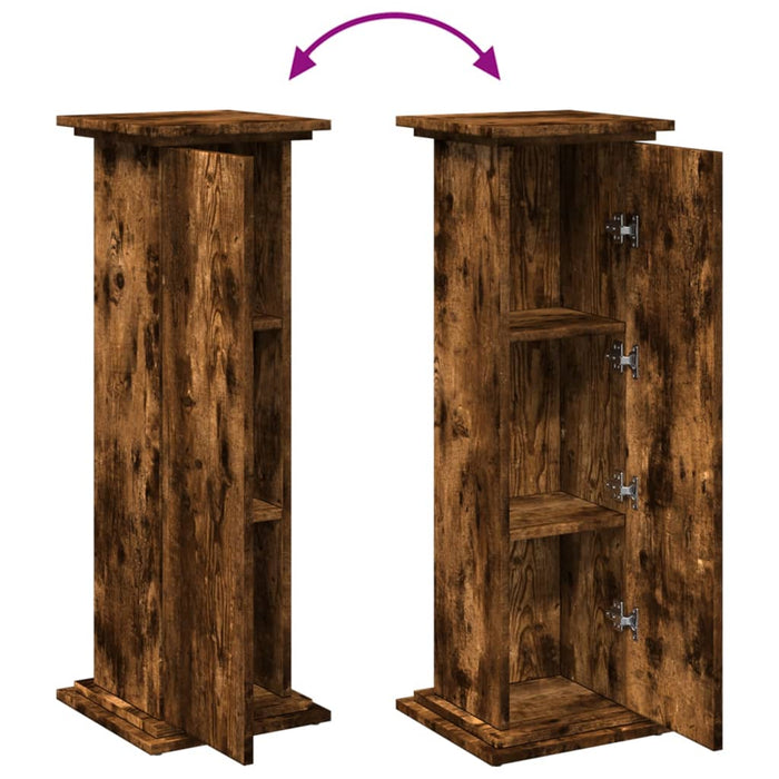 Suport prezentare cu depozitare stejar fumuriu 31x30x90 cm lemn - WALTI WALTI