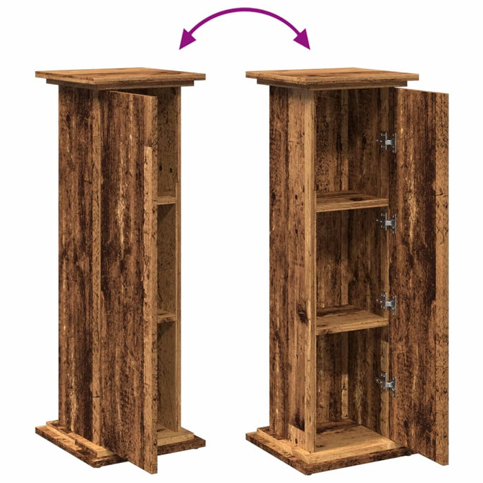 Suport prezentare cu depozitare lemn vechi 31x30x90cm lemn - WALTI WALTI