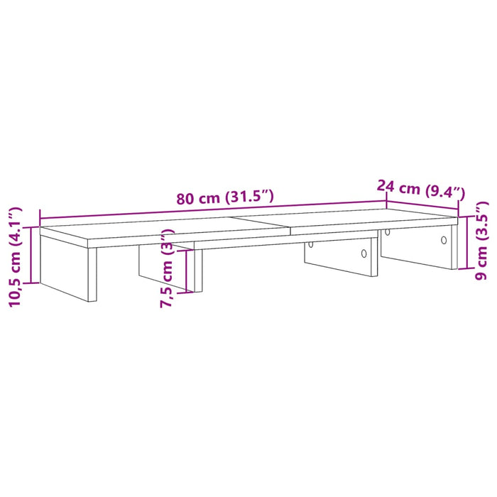 Suport monitor reglabil gri sonoma 80x24x10,5 cm lemn prelucrat WALTI