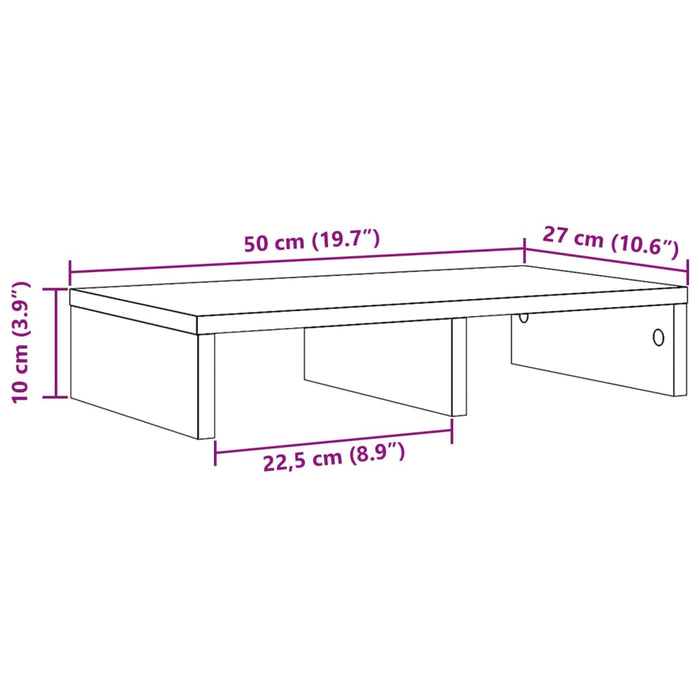 Suport de monitor, negru, 50x27x10 cm, lemn prelucrat WALTI