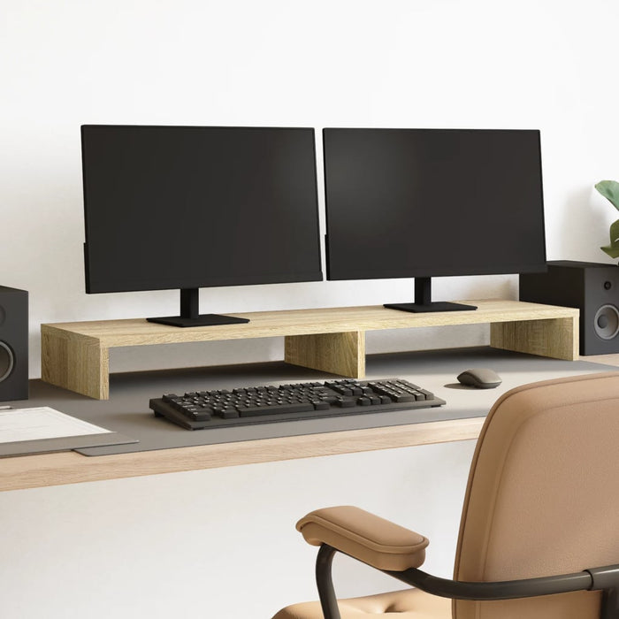 Suport de monitor, stejar sonoma, 100x27x10 cm, lemn prelucrat - WALTI WALTI