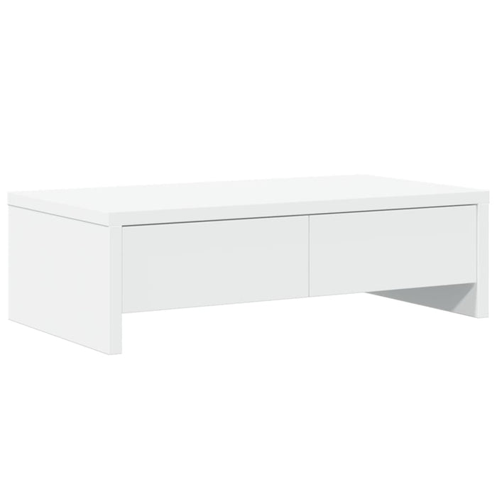 Suport monitor cu sertare, alb, 50x27x15 cm, lemn prelucrat - WALTI WALTI
