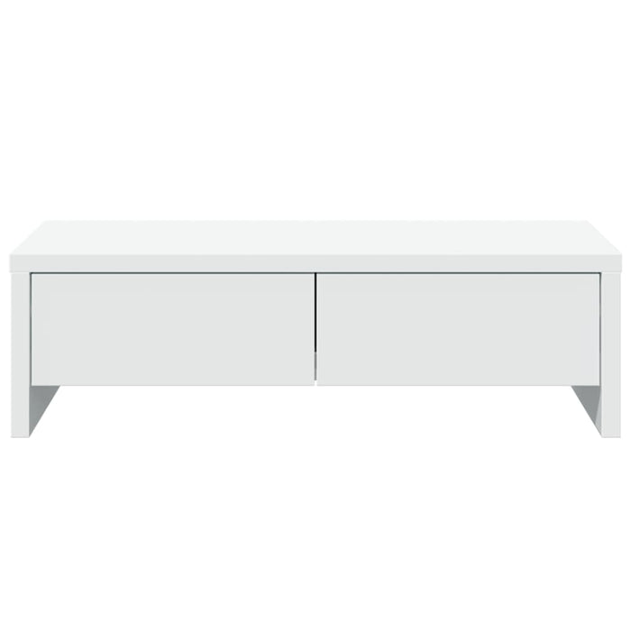 Suport monitor cu sertare, alb, 50x27x15 cm, lemn prelucrat - WALTI WALTI