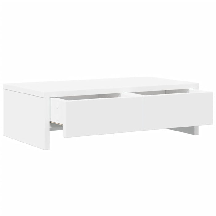 Suport monitor cu sertare, alb, 50x27x15 cm, lemn prelucrat - WALTI WALTI