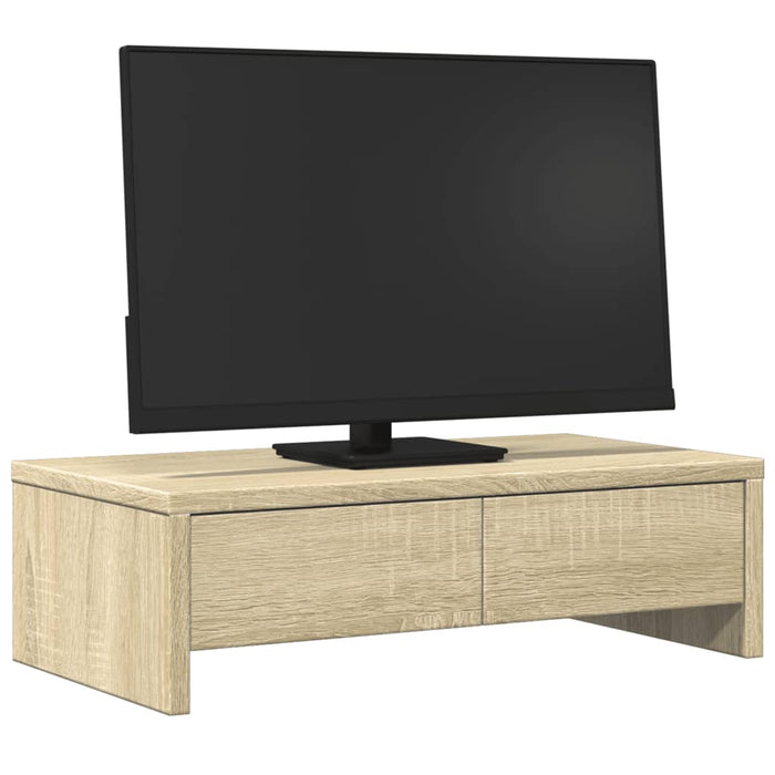 Suport monitor cu sertare, stejar sonoma, 50x27x15 cm, lemn - WALTI WALTI