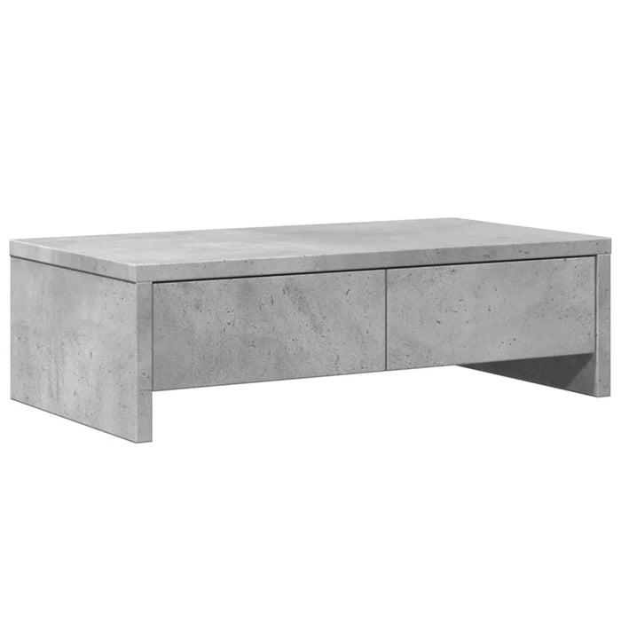 Suport monitor cu sertare gri beton 50x27x15 cm lemn prelucrat - WALTI WALTI
