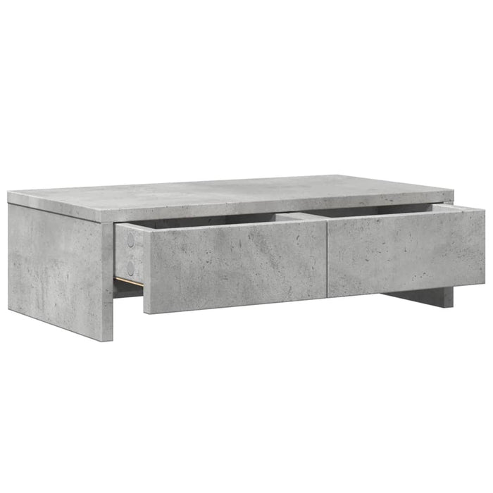 Suport monitor cu sertare gri beton 50x27x15 cm lemn prelucrat - WALTI WALTI